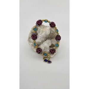 Garnet Berries with Iced Amazonite Stretch Bracelet